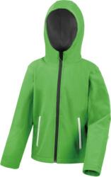 Result R 224JY / Jachetă softshell cu 3 straturi și glugă pentru copii - verde intens/negru 158-163 (30224Jo5405)