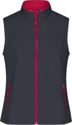 Daiber JN 1127 / Vestă softshell promoțională cu 2 straturi pentru femei - gri fier/roșu L (021127r0503)