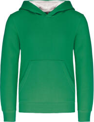 Kariban Vintage K453 / Hanorac pentru copii cu glugă contrastantă - verde kelly/alb 122-128 (20K453k61w1)