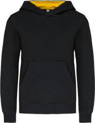 Kariban Vintage K453 / Hanorac pentru copii cu glugă contrastantă - negru/galben 122-128 (20K453197w1)
