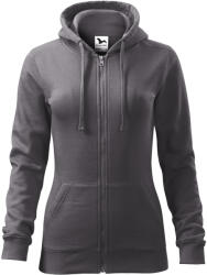 MALFINI, a. s MALFINI TRENDY ZIPPER 411 / Jachetă de damă cu fermoar complet, stil cangur, și glugă - gri oțel M (4113614)