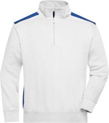 Daiber JN 868 / Hanorac de lucru bărbătesc cu fermoar 1/2 - alb/roșu regal 6XL (02086890116)