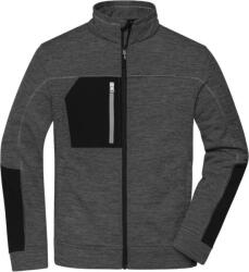 Daiber JN 1818 / Jachetă tricotată din fleece pentru bărbați - negru melanj/negru/argintiu 4XL (021818z6214)