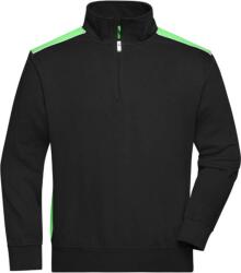 Daiber JN 868 / Hanorac de lucru bărbătesc cu fermoar 1/2 - negru/verde lime S (020868d8201)