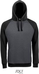 SOL'S SEATTLE / Hanorac raglan unisex în 2 culori - cărbune melanj/negru XXXL (252998w0113)
