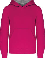 Kariban Vintage K453 / Hanorac pentru copii cu glugă contrastantă - fuchsia/gri fin 158-164 (20K453u54w4)