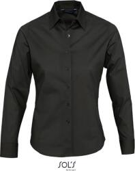 SOL'S EDEN / Cămașă elastică cu mânecă lungă pentru femei - negru XL (25701500204)