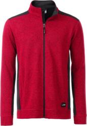 Daiber JN 862 / Jachetă de lucru tricotată din fleece pentru bărbați - roșu melanj/negru 6XL (020862l7516)