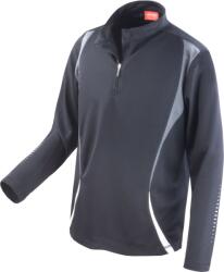 Spiro S 178X / Hanorac unisex de trening cu fermoar 1/4 - negru/gri/alb XL (29178X58204)