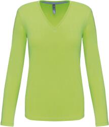 Kariban Vintage V-NECK K382 / Tricou cu mânecă lungă pentru femei - lime XL (20K38212204)