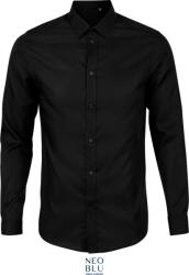 Neoblu 3182 BLAISE MEN / Cămașă bărbătească cu mânecă lungă din micro twill - negru intens 5XL (243182n1115)