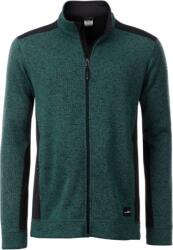 Daiber JN 862 / Jachetă de lucru tricotată din fleece pentru bărbați - verde închis melanj/negru XXL (020862s7805)