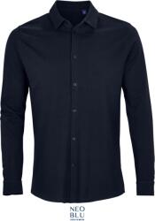 Neoblu 3777 BASILE MEN / Cămașă bărbătească cu mânecă lungă din piqué - albastru noapte S (24377704601)