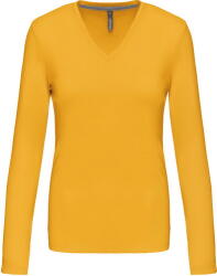 Kariban Vintage V-NECK K382 / Tricou cu mânecă lungă pentru femei - galben XL (20K38220004)