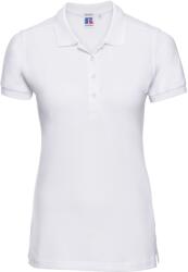 Russell Athletic 566F / Tricou polo elastic cu mânecă scurtă pentru femei - alb XL (10566F00104)