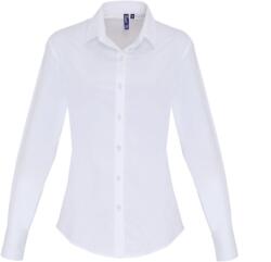 Premier PR 344 / Cămașă cu mânecă lungă din poplin elastic pentru femei - alb S (39034400101)
