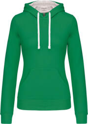 Kariban Vintage K465 / Hanorac de damă cu glugă contrastantă - verde kelly deschis/alb XS (20K465k6100)
