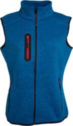 Daiber JN 773 / Vestă tricotată din fleece pentru femei cu guler ridicat - melanj regal/roșu XL (020773o2204)
