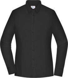 Daiber JN 1371 / Cămașă de damă din poplin, croială slim, cu mâneci lungi - negru XL (02137100204)