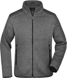 Daiber JN 762 / Jachetă tricotată din fleece pentru bărbați - gri închis melanj/argintiu M (020762o2602)