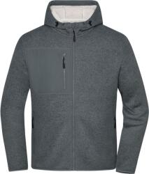 Daiber JN 1874 / Jachetă unisex tricotată din fleece - gri metalizat/melanj natural S (021874as301)