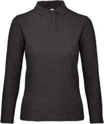 B&C be inspired B&C ID001 LSL / Tricou polo cu mânecă lungă pentru femei - negru M (010I1300202)