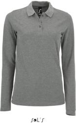SOL'S PERFECT LSL / Tricou polo cu mânecă lungă pentru femei - gri melanj L (25208307703)