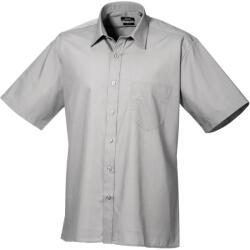 Premier PR 202 / Cămașă bărbătească cu mânecă scurtă din poplin - argintiu 44.5 (3902026400n)
