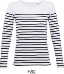 SOL'S MATELOT / Tricou cu mânecă lungă în dungi pentru femei - alb/bleumarin XL (25310090804)