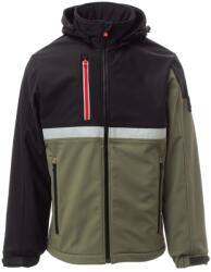 PAYPER WISE S00095-0489 / Jachetă softshell bărbătească cu glugă detașabilă - verde militar/negru XXL (S00095048907051XXL)