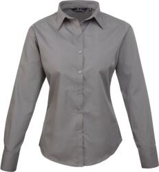 Premier PR 300 / Cămașă poplin cu mânecă lungă pentru femei - gri închis 4XL (3903006702i)