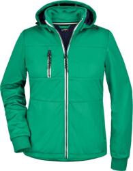 Daiber JN 1077 / Jachetă softshell cu 3 straturi pentru femei - verde irlandez/bleumarin/alb XL (021077l3404)