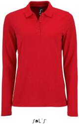 SOL'S PERFECT LSL / Tricou polo cu mânecă lungă pentru femei - roșu L (25208300403)