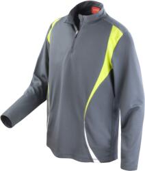 Spiro S 178X / Hanorac unisex de trening cu fermoar 1/4 - cărbune/lime/alb XL (29178Xi6304)