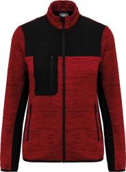 Wk Designed To Work WK CONCEPUTĂ PENTRU WORK WK 9109 / Jachetă de lucru tricotată din fleece pentru femei - roșu/negru M (209109l7502)