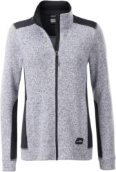Daiber JN 861 / Jachetă de lucru tricotată din fleece pentru femei - alb melanj/carbon 4XL (020861s7714)