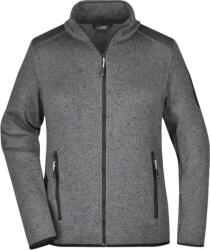 Daiber JN 761 / Jachetă tricotată din fleece pentru femei - gri închis melanj/argintiu L (020761o2603)