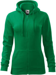 MALFINI, a. s MALFINI TRENDY ZIPPER 411 / Jachetă de damă cu fermoar complet, stil cangur, și glugă - verde mediu S (4111613)