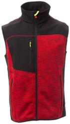 PAYPER TOUR S00361-0103 / Vestă tehnică tricotată cu inserții softshell - roșu/negru-galben fluo XXL (S00361010303020XXL)