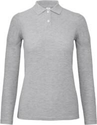 B&C be inspired B&C ID001 LSL / Tricou polo cu mânecă lungă pentru femei - gri melanj M (010I1361002)