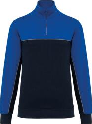 Wk Designed To Work WK CONCEPUT PENTRU WORK WK 404 / Hanorac de lucru unisex cu fermoar 1/4 din bumbac organic - bleumarin/albastru L (20W404zh903)