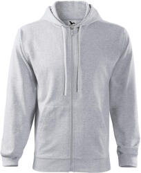 MALFINI, a. s MALFINI TRENDY ZIPPER 410 / Jachetă cangur pe toată lungimea cu glugă - gri deschis melanj M (4100314)
