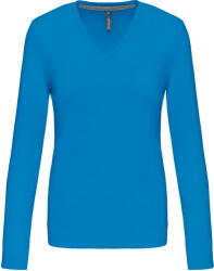 Kariban Vintage V-NECK K382 / Tricou damă cu mânecă lungă - albastru regal deschis M (20K38234802)