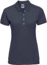 Russell Athletic 566F / Tricou polo elastic cu mânecă scurtă pentru femei - bleumarin francez L (10566F29003)