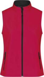 Daiber JN 1127 / Vestă softshell promoțională cu 2 straturi pentru femei - roșu/negru M (02112787602)