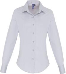 Premier PR 344 / Cămașă cu mânecă lungă din poplin elastic pentru femei - argintiu XXXL (39034464013)