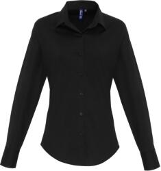 Premier PR 344 / Cămașă cu mânecă lungă din poplin elastic pentru femei - negru S (39034400201)