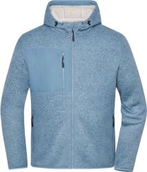 Daiber JN 1874 / Jachetă unisex tricotată din fleece - albastru oțel/melanj natural 4XL (021874as414)