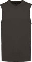 Kariban Vintage K969 / Vestă tricotată bărbătească cu decolteu în V - gri închis L (20K96967003)
