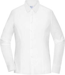 Daiber JN 1371 / Cămașă de damă din poplin slim fit cu mâneci lungi - alb L (02137100103)